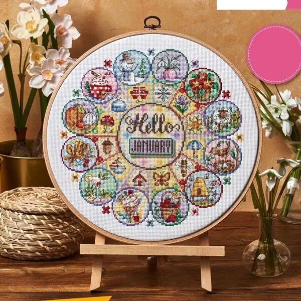Cross Stitch Stamped Kits Beginners - [CC4270 - سنة سعيدة] مجموعة أدوات