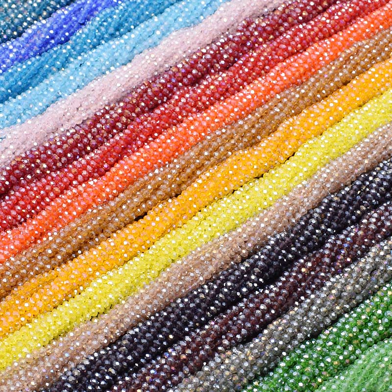 Glass Seed Beads 2Mm Jewelry Making - تصفيح AB لون شفاف لامعة 2